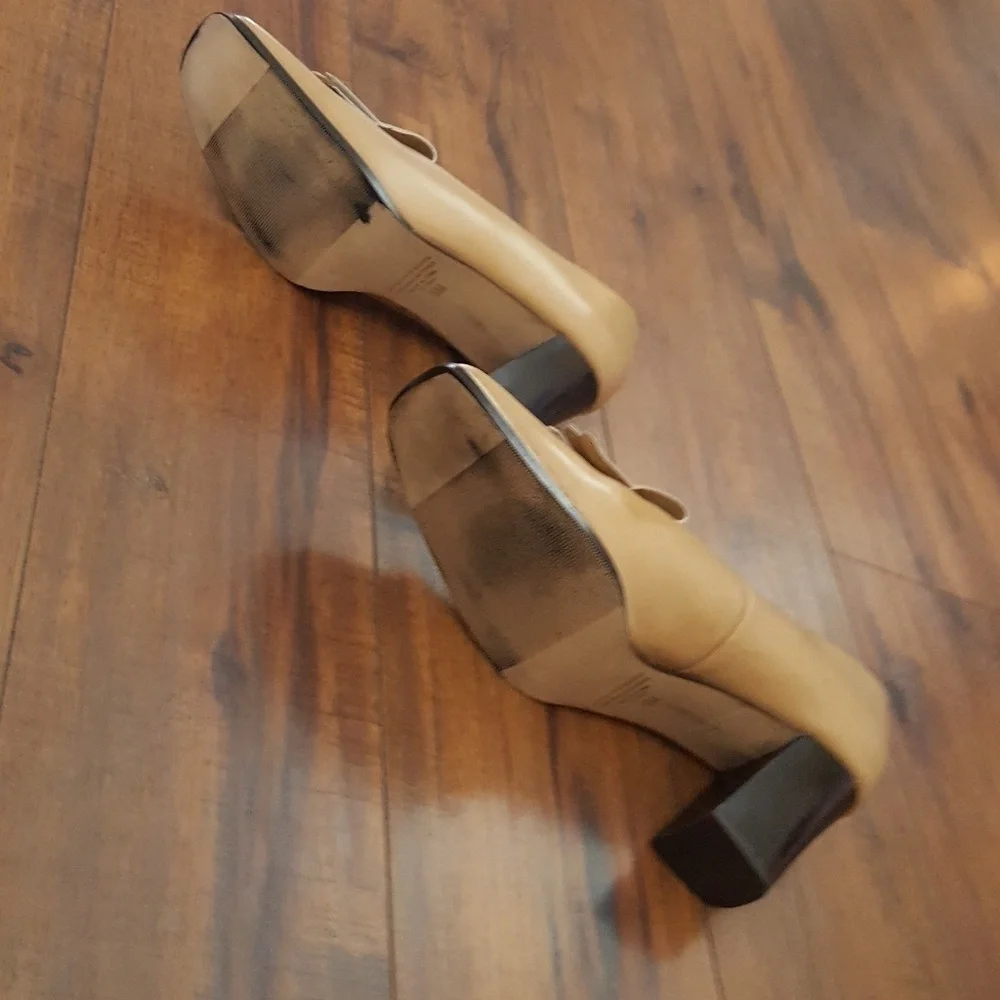 Coup D'etat Ltd Tan‎ Leather Loafer Block Heels - Picture 6 of 7